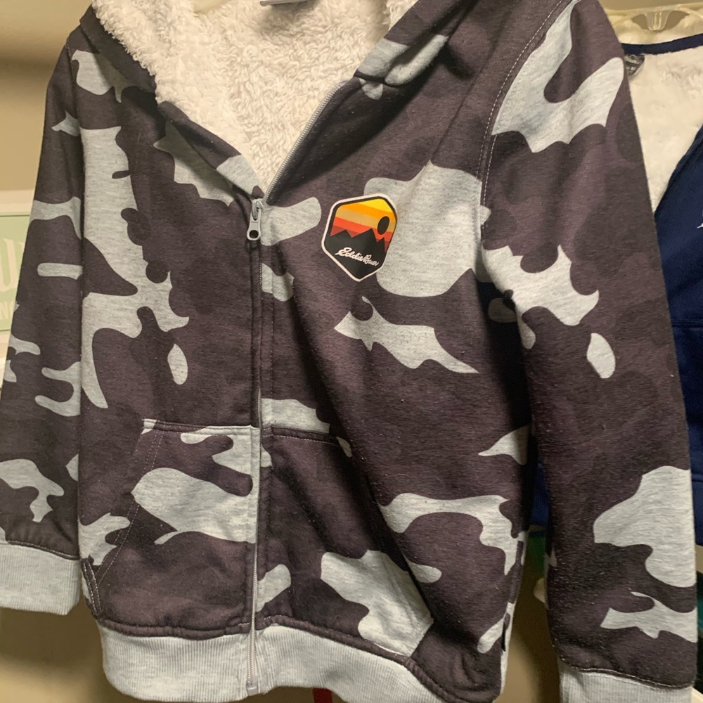 Eddie Bauer Kids Camouflage Hoodie - Black and Gray